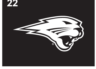 panther head, white with black outline variant, cell 22
