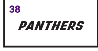 PANTHERS wordmark, black variant, cell 38