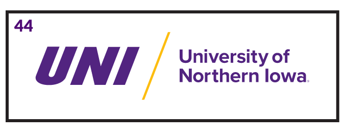 UNI University of Northern Iowa, purple/gold variant, cell 44