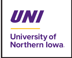 UNI University of Northern Iowa, purple stacked variant, cell 56