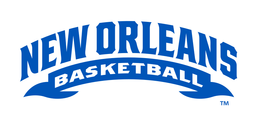 New Orleans Basketball wordmark, blue outline on white variant, cell 55