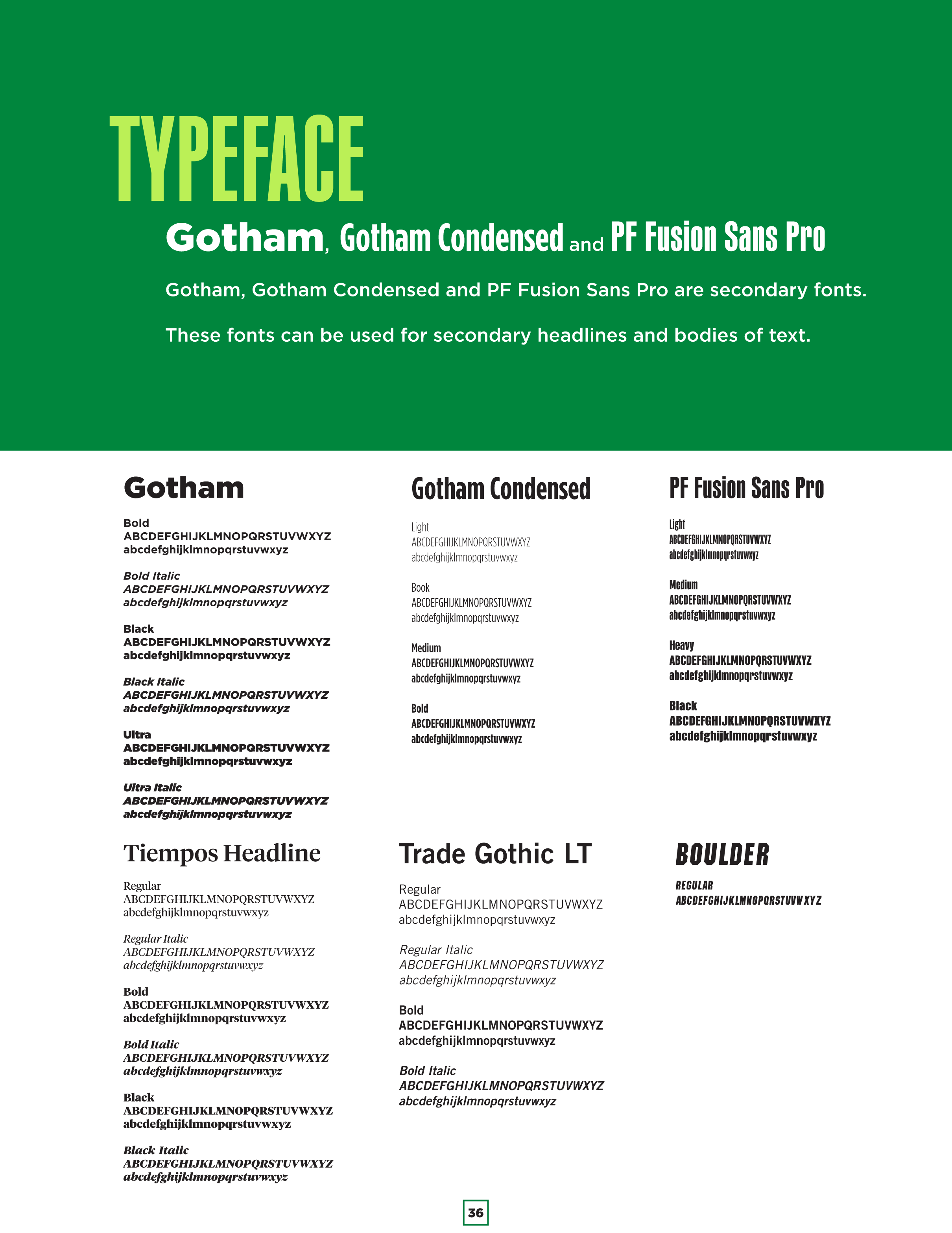 Full Page Guideline Sheet, Standard variant