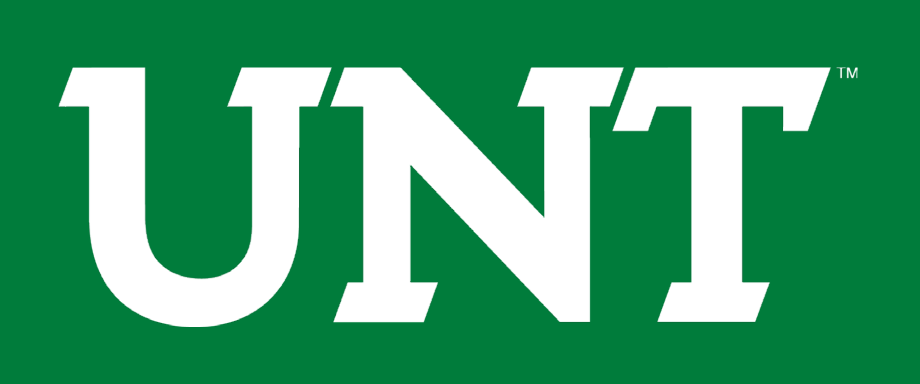 UNT wordmark, white on green variant