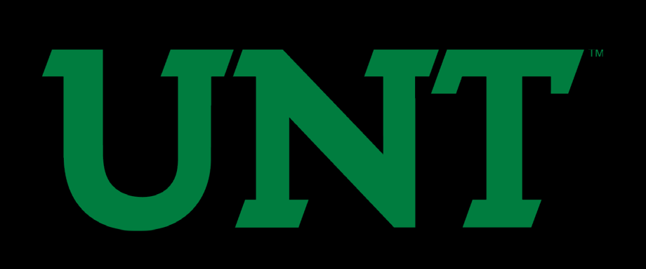 UNT wordmark, green on black variant