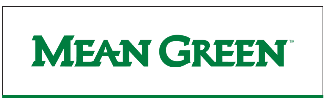 MEAN GREEN wordmark, single lined, green on white variant