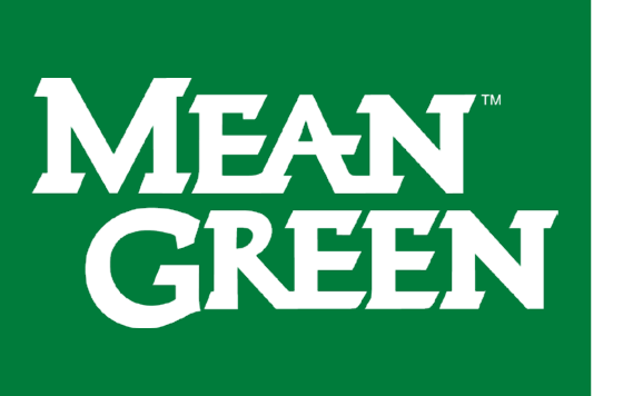 MEAN GREEN wordmark, double stacked, white on green variant