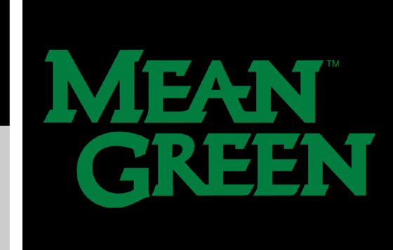 MEAN GREEN wordmark, double stacked, green on black variant