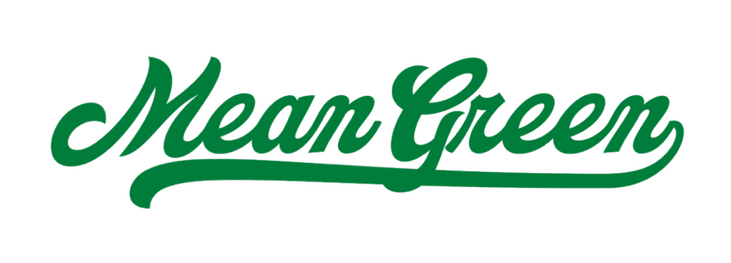 Mean Green Script Wordmark, green on white variant