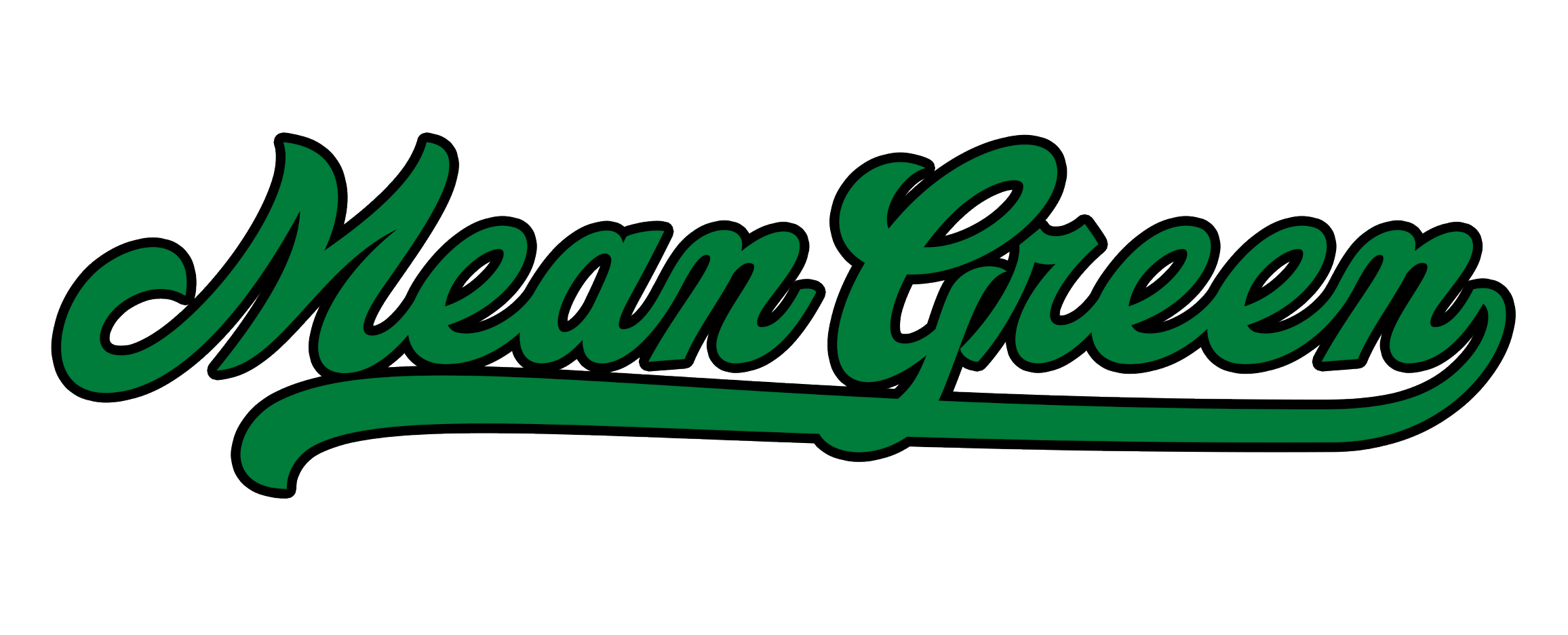 Mean Green script wordmark, two color (limited use) variant