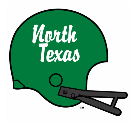 football helmet with North Texas script, green and black variant