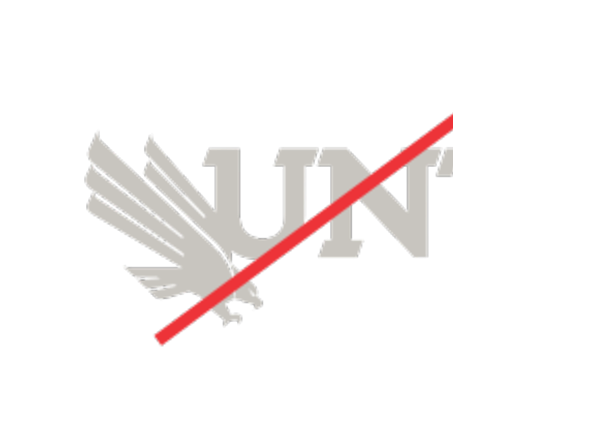 UNT lettermark, incorrect usage low contrast variant