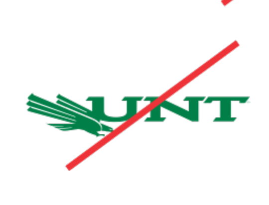 UNT lettermark, incorrect usage squished variant