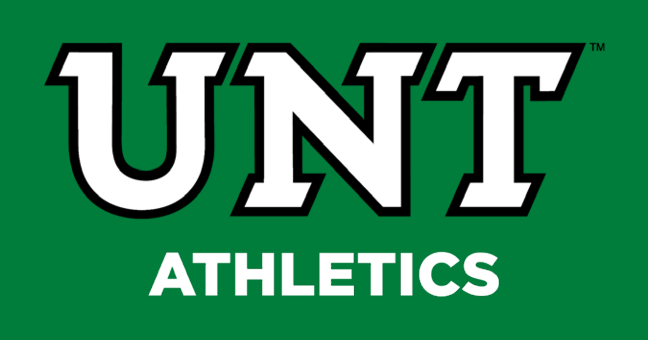 UNT Athletics, white on green variant