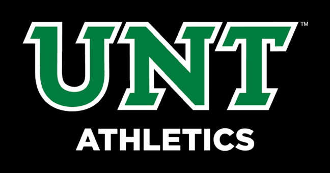 UNT Athletics, white on black variant
