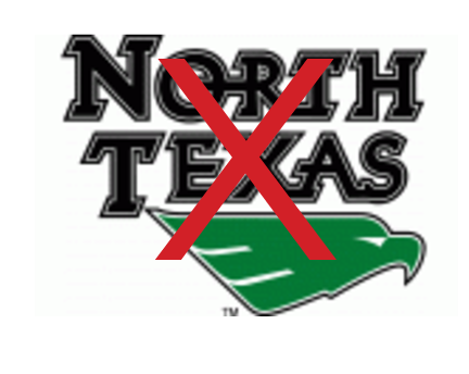 North Texas wordmark with eagle head, discontinued variant