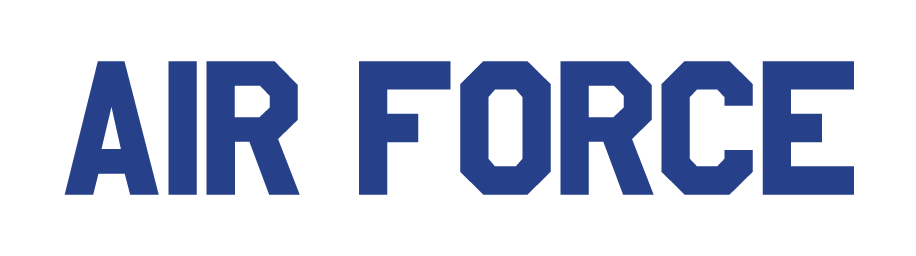 AIR FORCE wordmark, blue variant, cell 7
