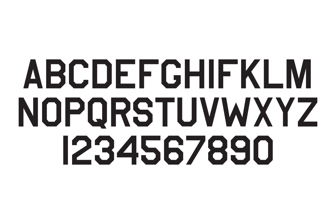 Air Corps Font, black variant, cell 16