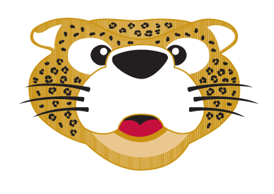 Jaguar head front view, full color variant, cell 32