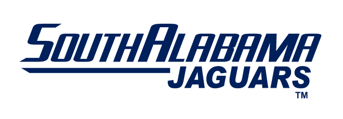 South Alabama Jaguars wordmark, blue variant, cell 35