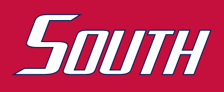 South wordmark, white/blue outline variant, cell 68