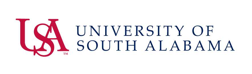USA University of South Alabama, red/blue horizontal lockup variant, cell 91