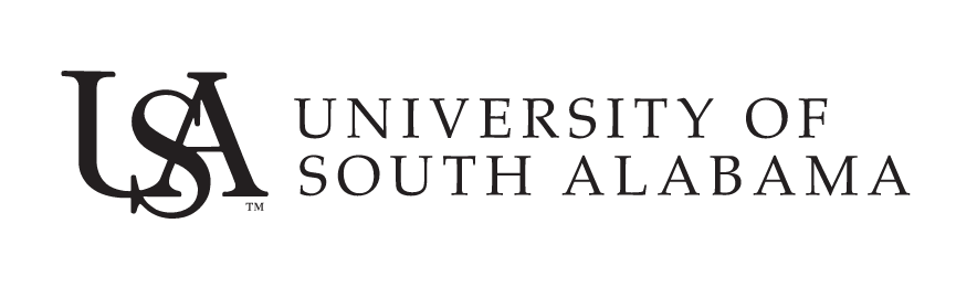 USA University of South Alabama, black horizontal lockup variant, cell 92