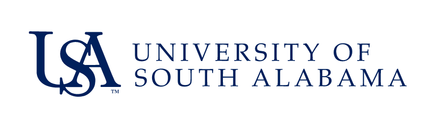 USA University of South Alabama, blue horizontal lockup variant, cell 93