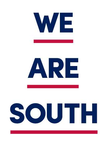 WE ARE SOUTH, blue stacked variant, cell 106