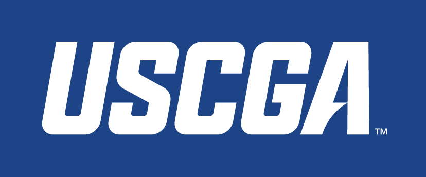 USCGA wordmark, white on blue variant, cell 15
