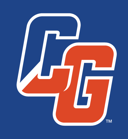 CG lettermark, blue and orange on blue variant, cell 18