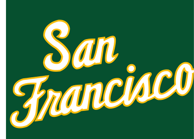 San Francisco Vintage Script, gold on green variant, cell 37