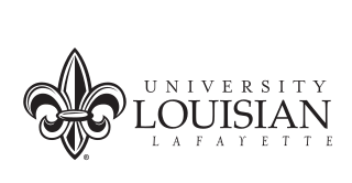 University of Louisiana at Lafayette logo, horizontal, black variant, cell 38