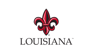 Louisiana serif logo, stacked, color variant, cell 47
