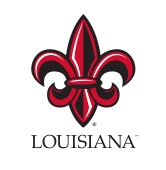 Louisiana serif logo, stacked, small text, color variant, cell 55