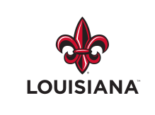 Louisiana sans serif logo, stacked, color variant, cell 59