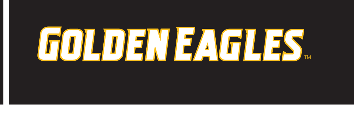 Golden Eagles wordmark, full color on black variant, cell 10