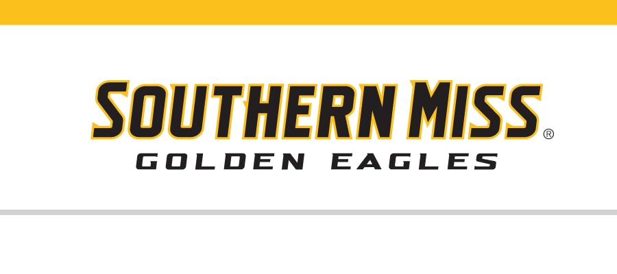 Southern Miss Golden Eagles wordmark, full color variant, cell 11