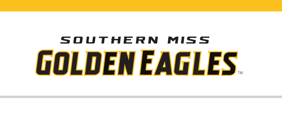 Southern Miss Golden Eagles wordmark, black and white variant, cell 12