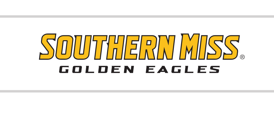Southern Miss Golden Eagles wordmark, yellow outline variant, cell 13