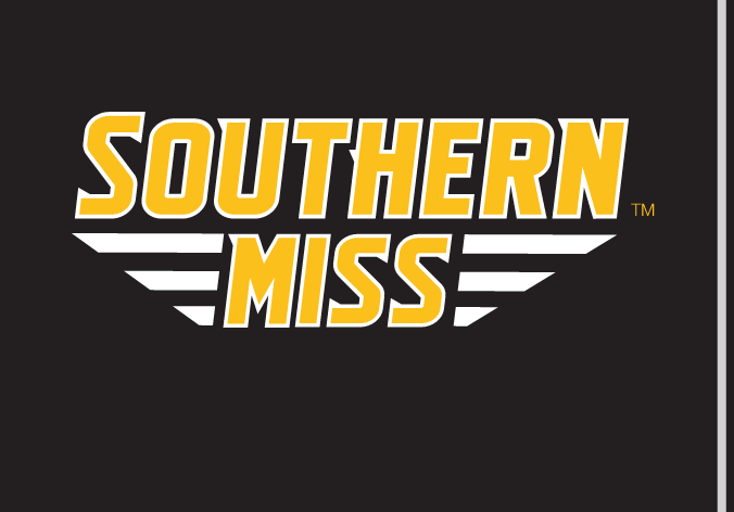 Southern Miss bar logo, full color on black variant, cell 28