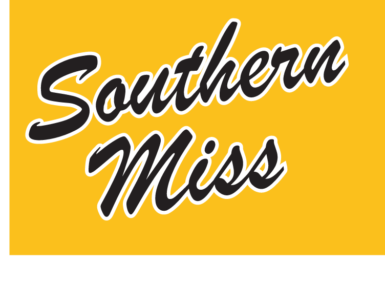 Southern Miss script, full color on yellow variant, cell 50