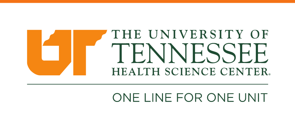 UTHSC logo, full color, one line for one unit variant, cell 13