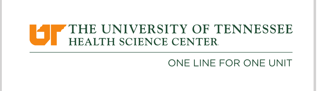 UTHSC logo, full color, one line for one unit variant, cell 15