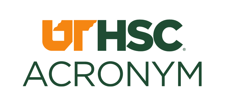 UTHSC logo, full color, acronym variant, cell 18