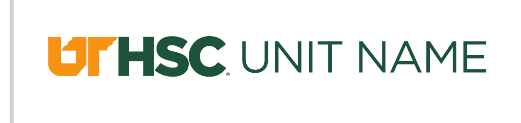 UTHSC logo, full color, unit name variant, cell 20