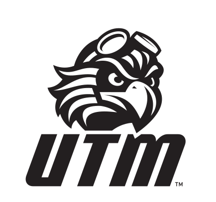 PowerUTM Stacked logo, black/white variant, cell 19