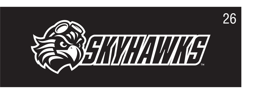 Skyhawks logo, white on navy variant, cell 26