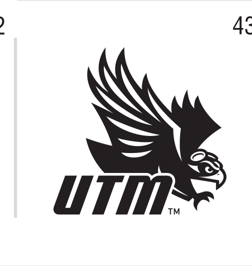 Skyhawk head with UTM wordmark, white on navy variant, cell 43