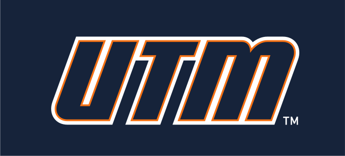 UTM wordmark, orange with navy outline variant, cell 47