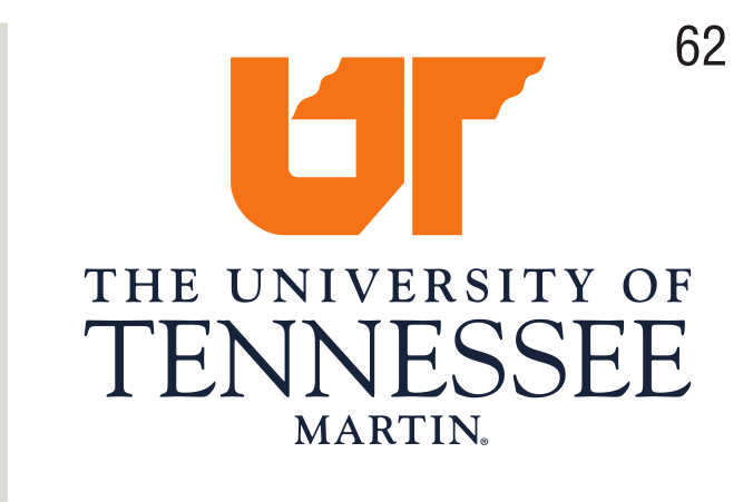 The University of Tennessee at Martin institutional mark, stacked variant, cell 62